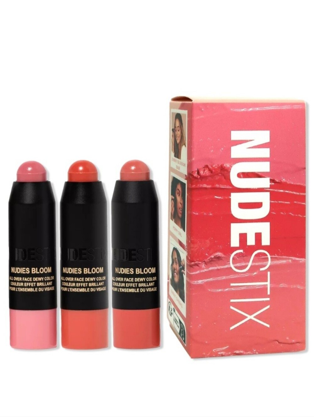 NUDESTIX Nudies Bloom Pretty Blush 3-Piece Mini Kit (Shades: Pink, Rose, Coral)